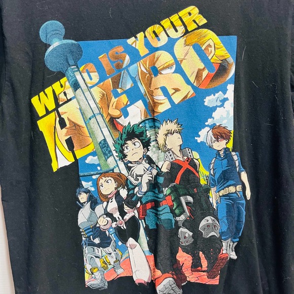 My Hero Academia Who is Your Hero Funimation Men's Medium Black T-Shirt - Picture 2 of 4